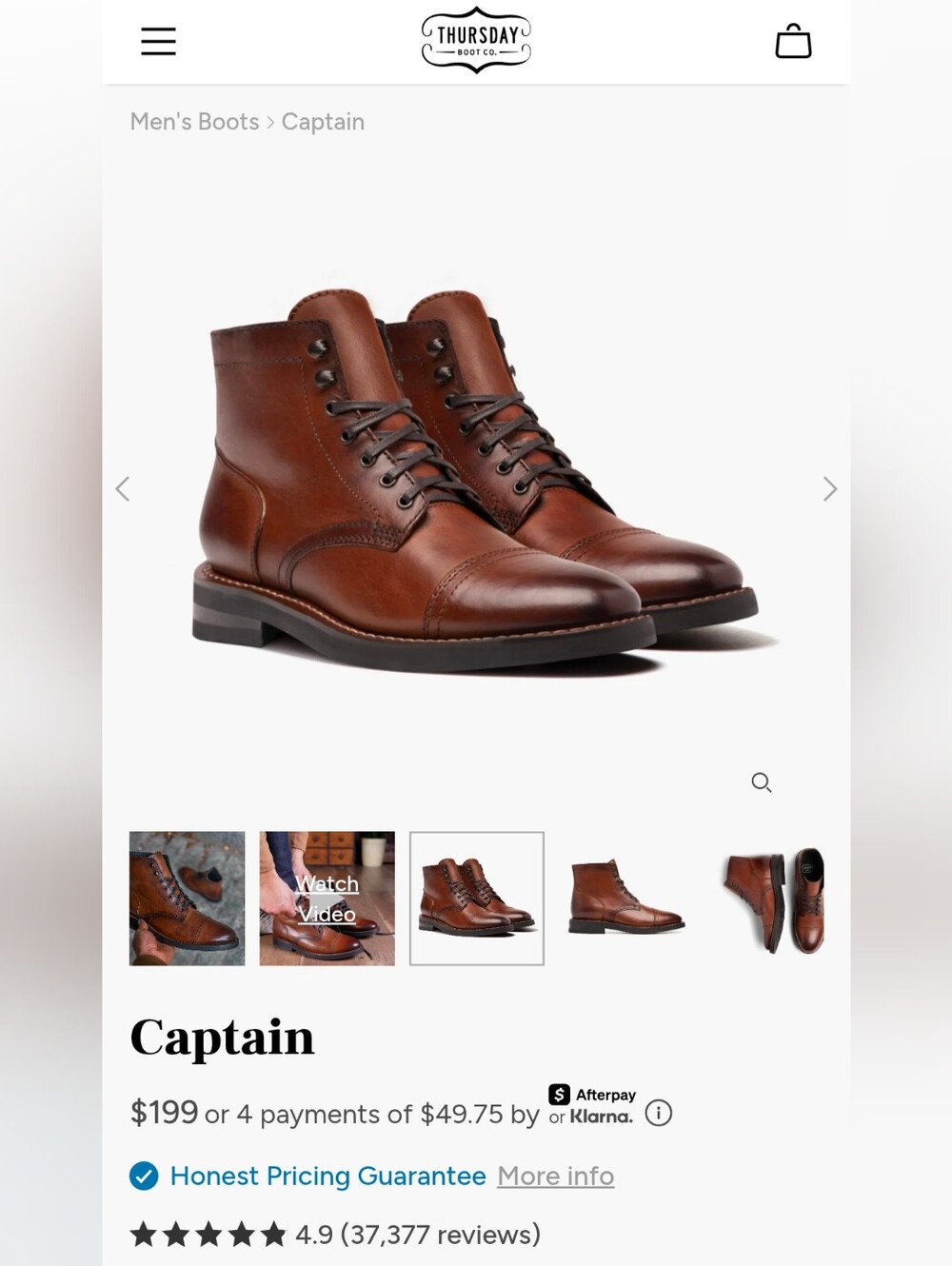 Thursday 10.5  Leather Captain Boots